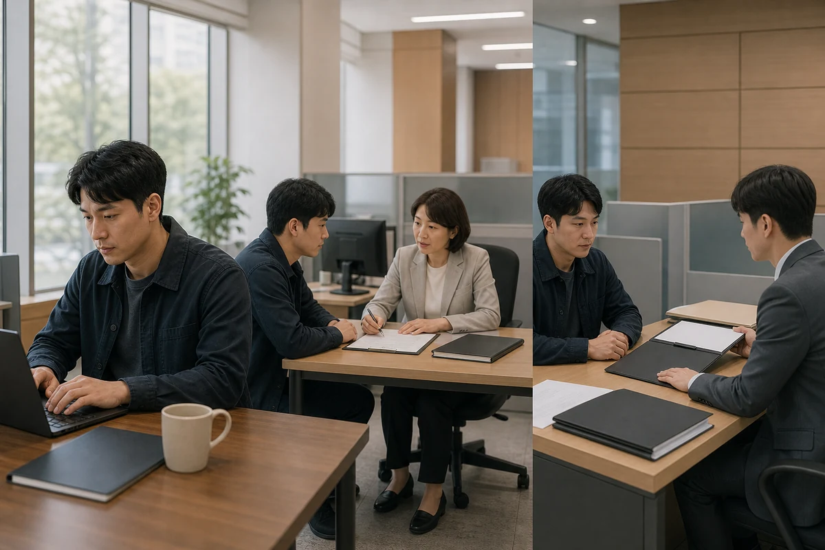소상공인이 세금 상태와 사업 운영 여부 및 기존 지원 이력을 점검하는 모습