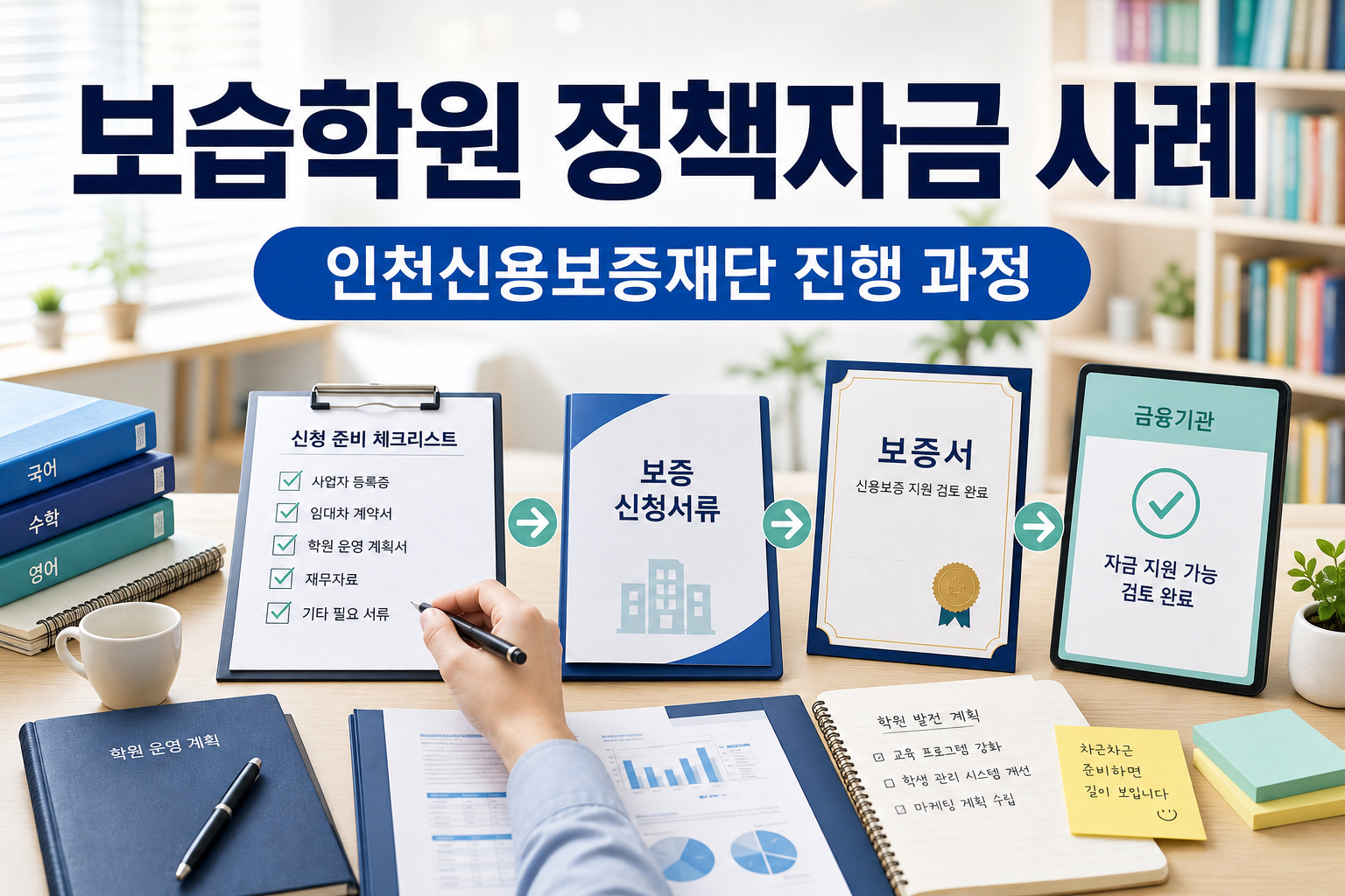 보습학원 정책자금 준비 사례, 인천신용보증재단 대출 실행까지