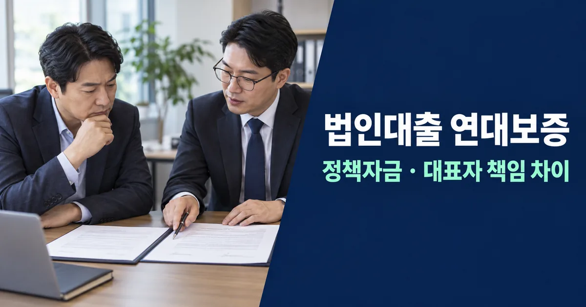 법인대출 연대보증 필요할까, 정책자금 보증서 대출 대표자 책임