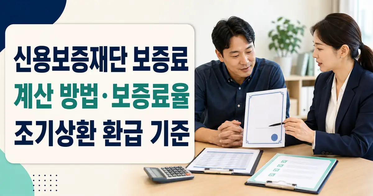 신용보증재단 보증료 계산 방법, 신보 보증금액 보증기간 보증료율과 조기상환 환급