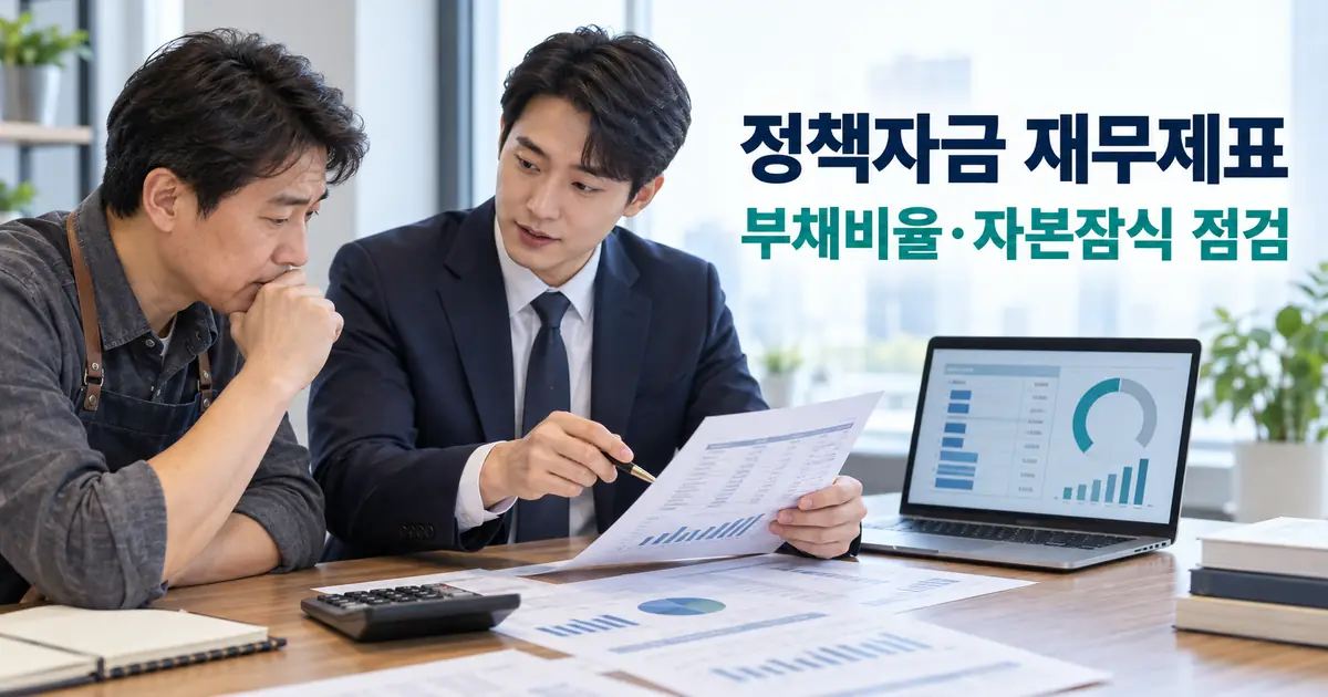 정책자금 재무제표 보는 법, 부채비율 자본잠식 이자보상배율 계산