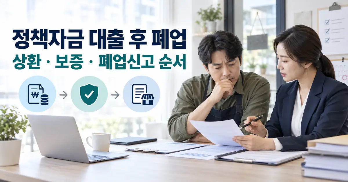 정책자금 대출 후 폐업하면 어떻게 될까, 상환 보증서 사업자 폐업신고 순서