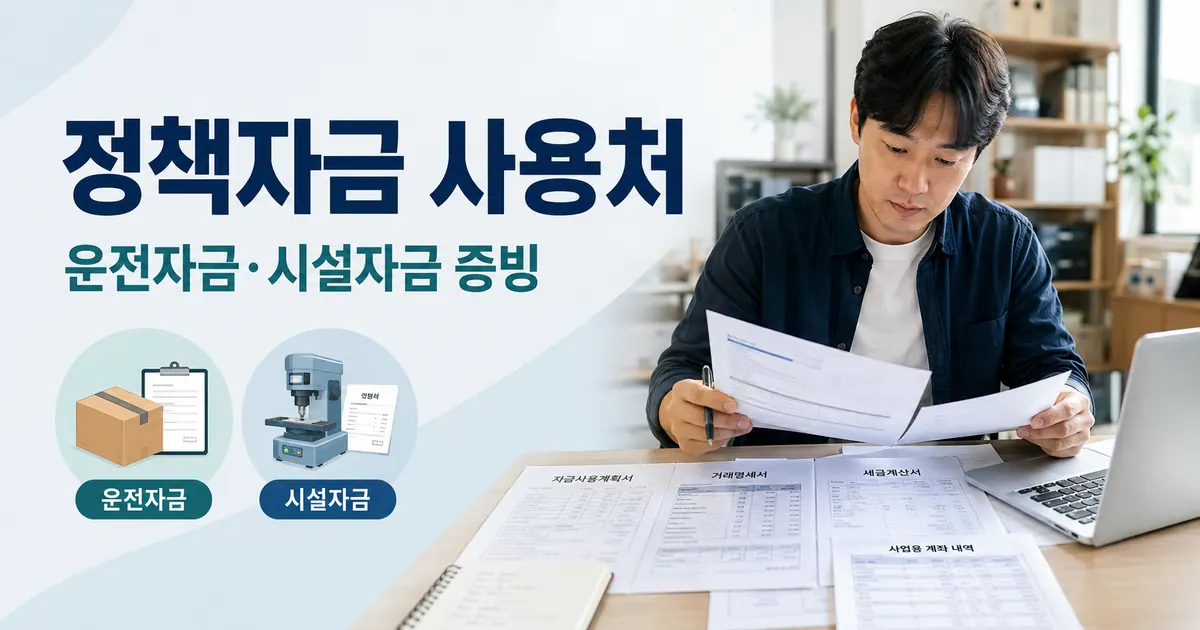 정책자금 사용처 어디까지 가능할까, 운전자금 시설자금 증빙과 용도 외 사용