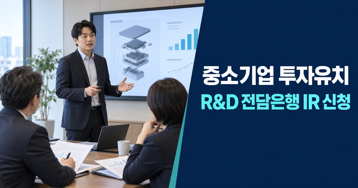 중소기업 투자유치 방법, 2026 R&D 수행기업 전담은행 IR 신청