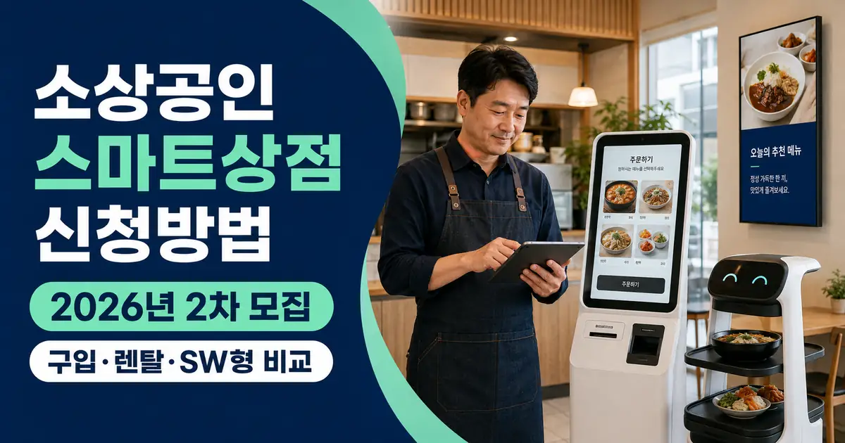 소상공인 스마트상점 신청방법, 2026 혁신성장촉진자금 키오스크 서빙로봇 지원금 최대 700만원