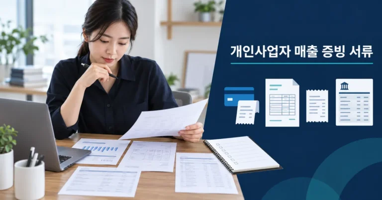 개인사업자 매출 증빙 서류, 정책자금 카드매출 통장입금 세금계산서 인정 기준